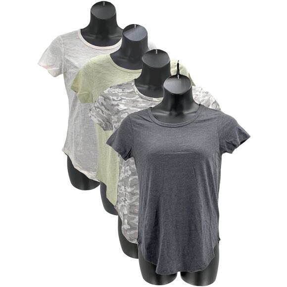 Urban Diction Tops - Urban Diction Women's Tee Set Charcoal and Cream - Regular